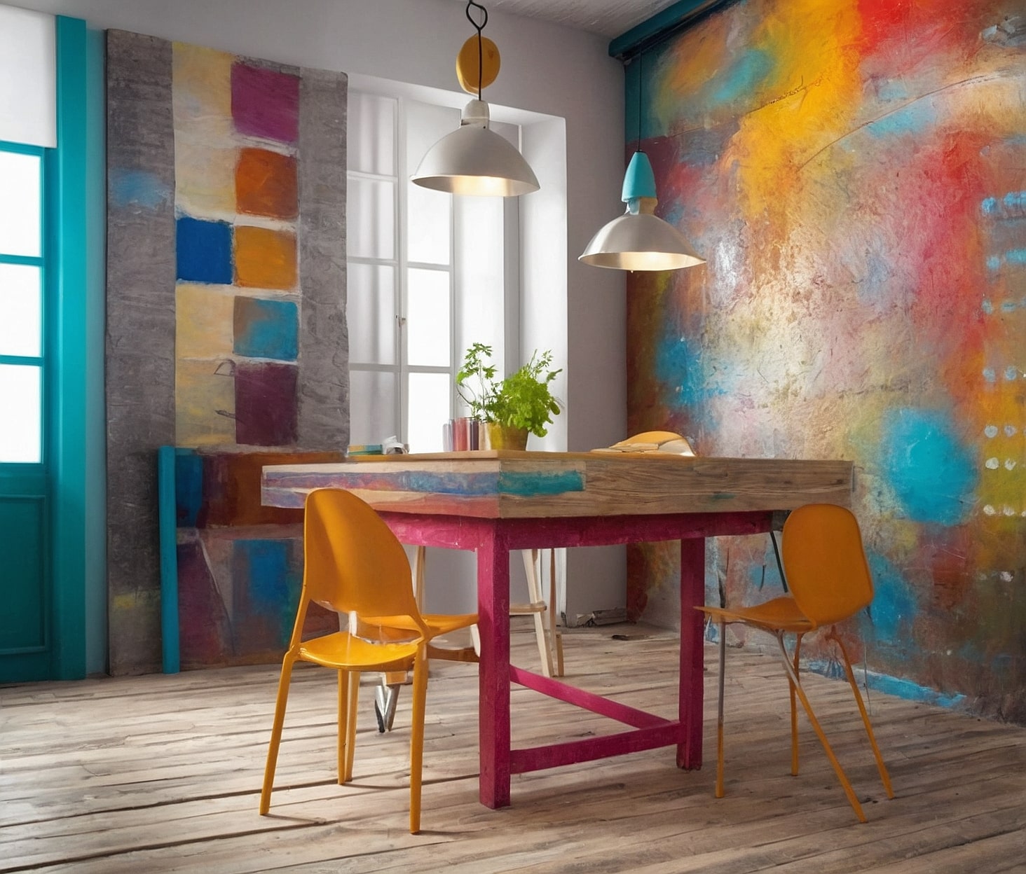 Detalle de pintura en madera